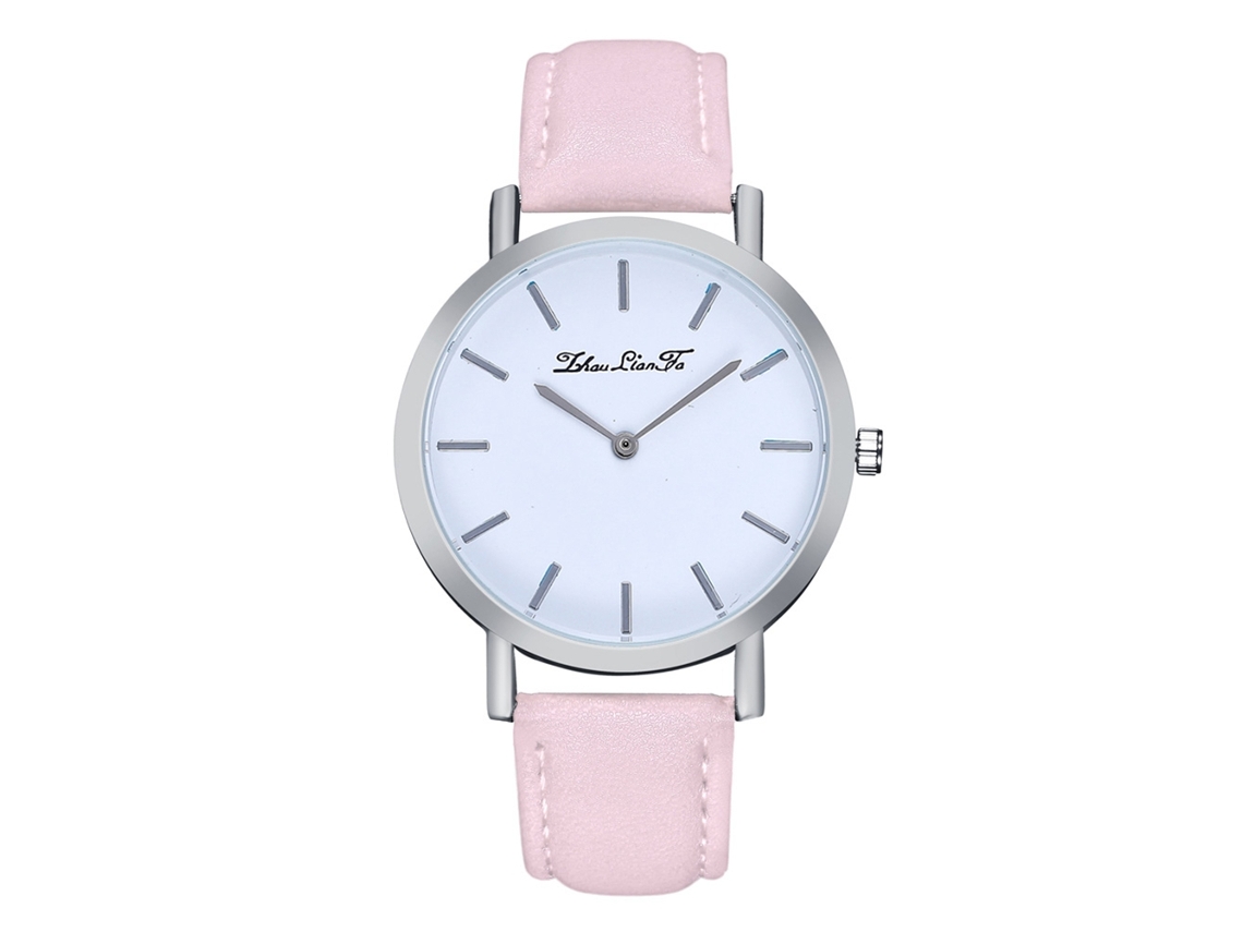 Reloj De Pulsera De Cuarzo Para Hombre Y Mujer Con Correa De Pu Zlf0196-y Rosa