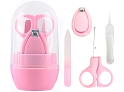 Lurelia Kit De Manicure Para Bebé 4 Peças, Em Aço Inoxidável, Ergonómico, Com Estojo, Seguro, Para Bebé E Criança