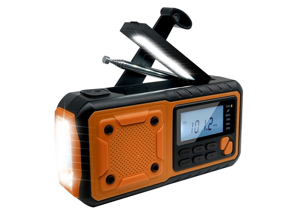 Rádio Solar/manivela, Lanterna, SOS, Usb, Caminhadas ZYBLSSBB