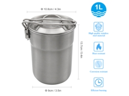 Copo de Café Inox 1l com Alça Plegável e Tampa Ventilada