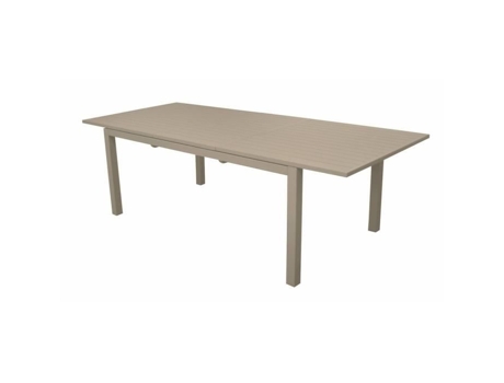 Mesa Extensível Retangular Para Jardim Genes Proloisirs Creme 160/240 Cm Alumínio Bege Exterior