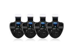 4pcs Alarme De Bite Com Luz E Som Para Vara De Pesca Clip On Sensiveis Led Bateria Incluida