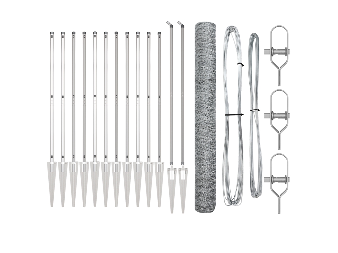 Conjunto 1 Cerca Externa Vidaxl Prateado Aço (25 X 1,2 M)