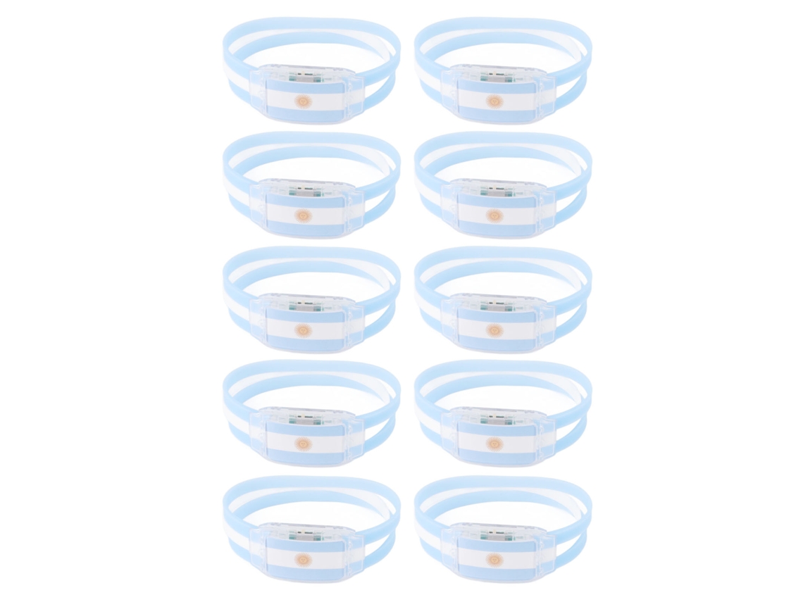 Pulseira Luminosa Com Bandeira Nacional Silicone Abs Props Para Torcida Campeonato Mundial De Futebol 2022 10pcs