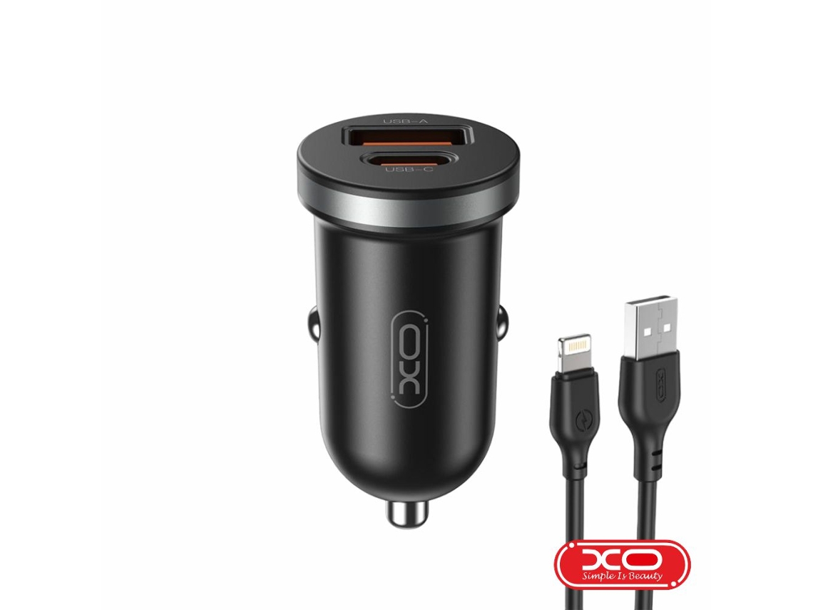 Adaptador Isqueiro Usb a Pd / Usb c 30w C/ Cabo Lightning XO