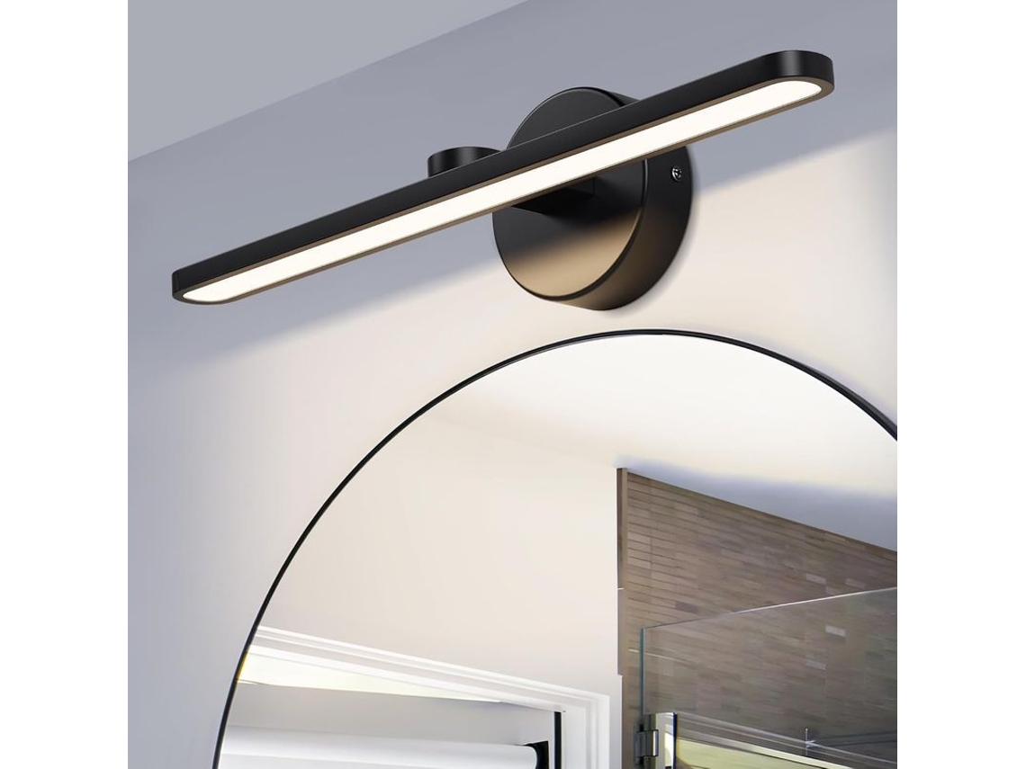 Luminária de Vanity para Banheiro Led, 50cm, 14w, 3000k, preto mate | S/MARCA