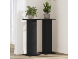 Vidaxl Suporte Para Plantas 2 Unid. Carvalho Preto 30 X 30 X 80 Cm