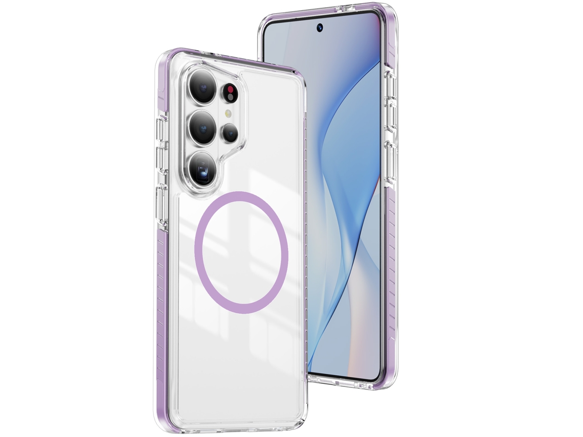 Capa Transparente compatível Com Magnsafe Para Samsung Galaxy S26 Plus - Roxa