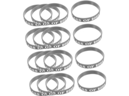 Conjunto Uonlytech com 24 pulseiras de silicone portáteis para treinamento, ideais para apresentar treinamentos no ensino fundamental II.