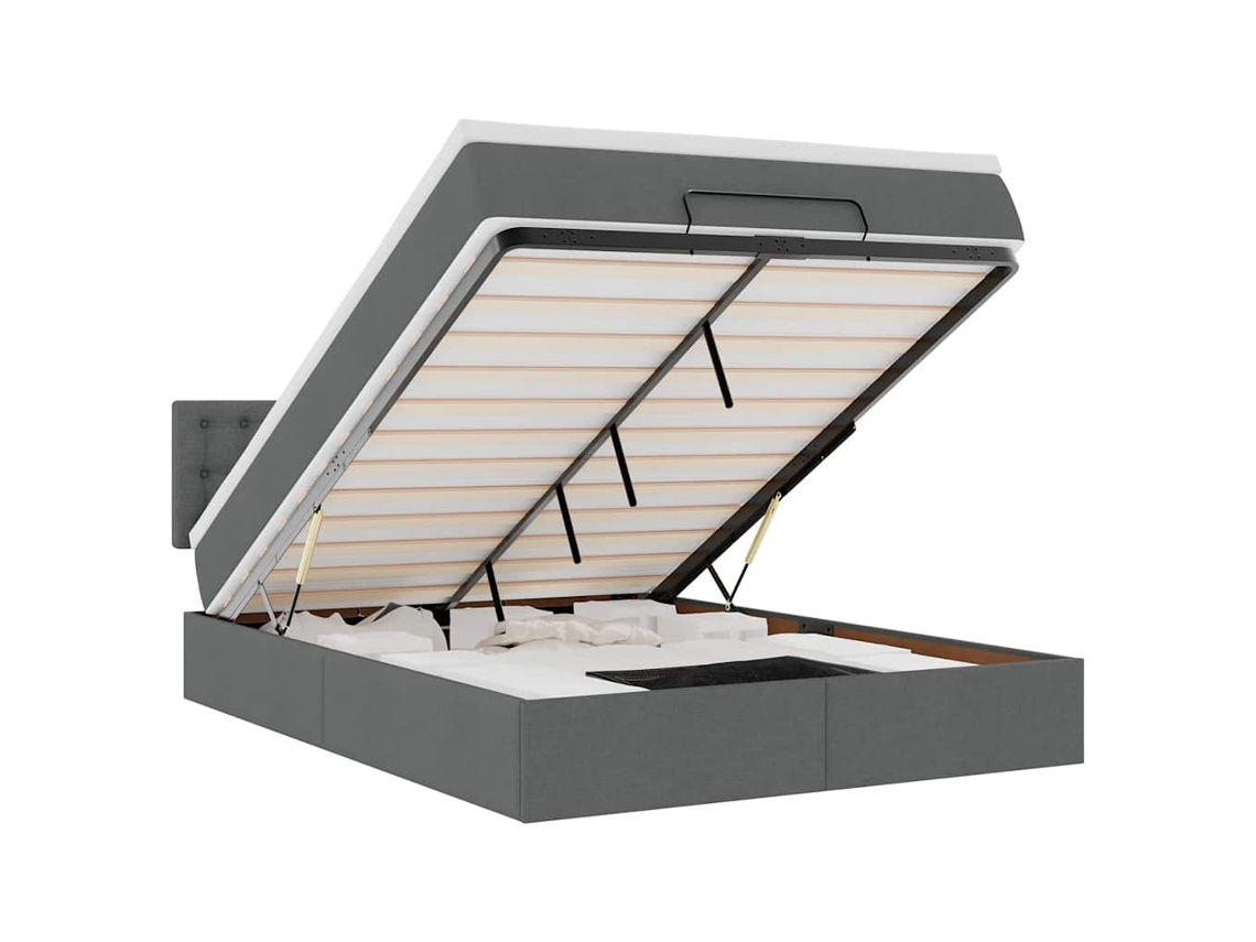 Ottoman Bed, Ottoman Beds Vidaxl Cinzeto Tecido (140 X 200 Cm)