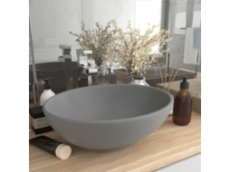 Vidaxl Lavatório Luxuoso Oval 40x33cm Cerâmica Cinzento-claro Mate