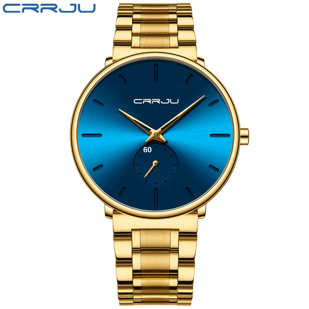 Relógio Esportivo Militar Masculino MDUG, de Aço, Dourado e Azul