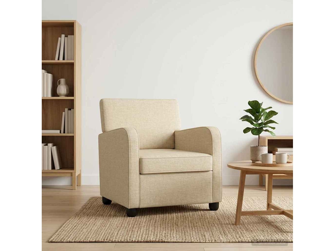 Vidaxl Poltrona Creme Tecido
