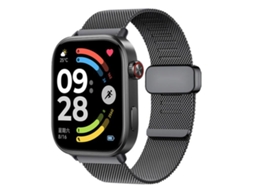 Bracelete para Xiaomi Band 9 Pro / 8 Pro Aço Inoxidável com Fecho Magnético Milanês Preta XIAOMOYU
