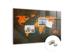 Quadro Magnético Mapa-múndi Para A Sala De Estar Espelharte (60x40 Cm)