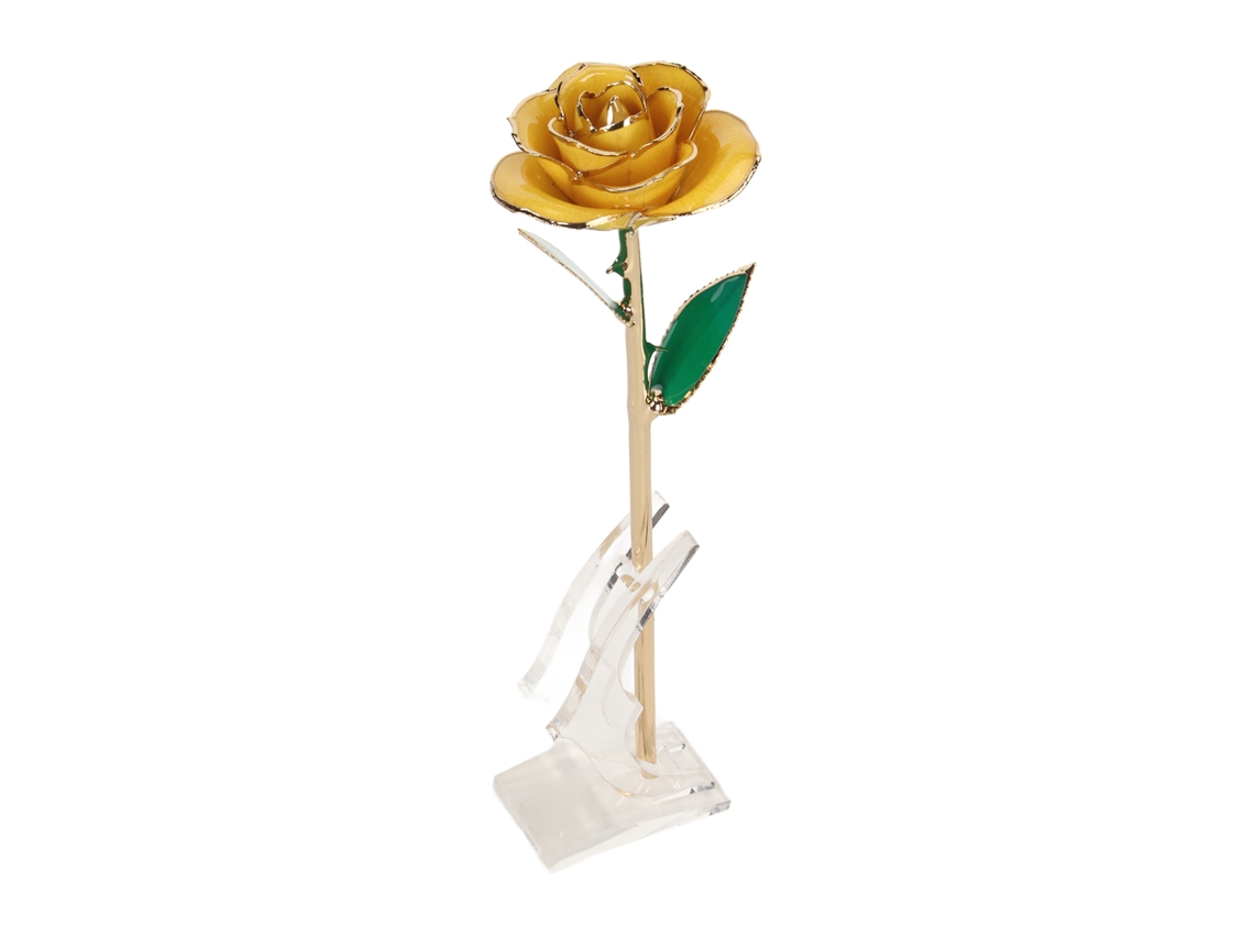 Rosa Real Dourada 24k Base Decoração Casamento Aniversário