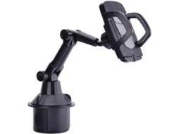 Suporte Ajustável Para Celular Em Plástico Preto Para Carro, Com Encaixe Para Copo.
