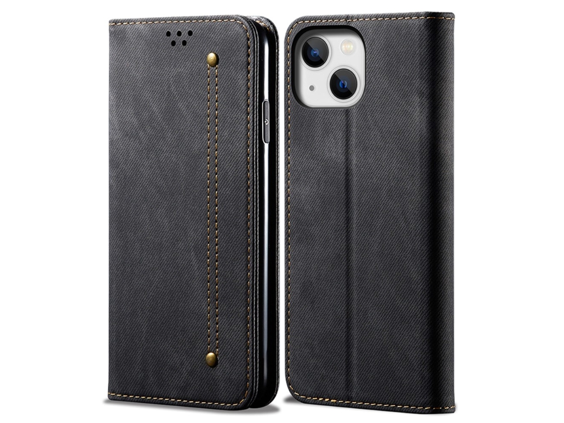 Capa Para Iphone 15 Pele Sintética Preto