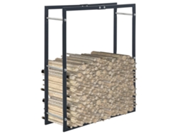 Vidaxl Suporte Para Lenha 80x25x100 Cm Aço Preto