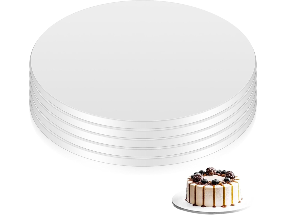 Bandeja Para Bolo, Base Prato Papelão, Papel Redonda, 30 Cm X 12 Mm, Reutilizável Balde Transporte De Forma Bolo 20 A 28