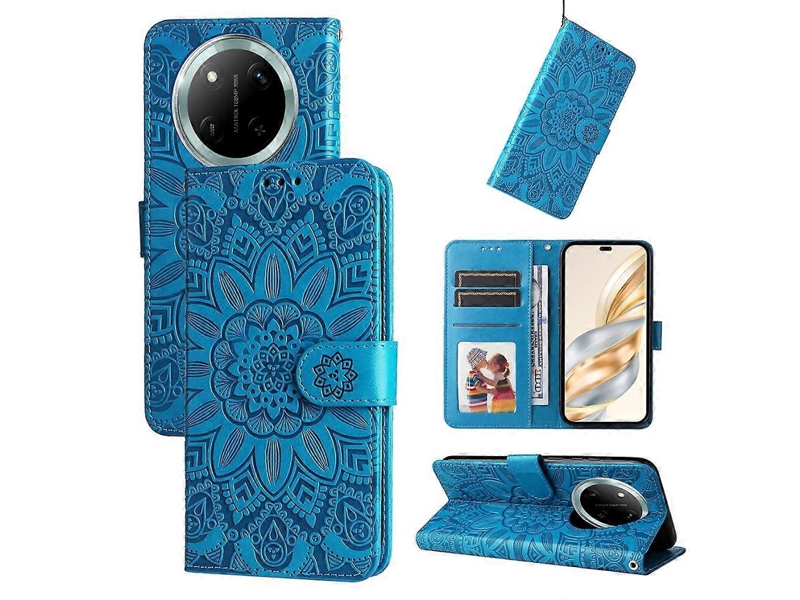 Capa De Celular De Couro Com Estampa De Girassol