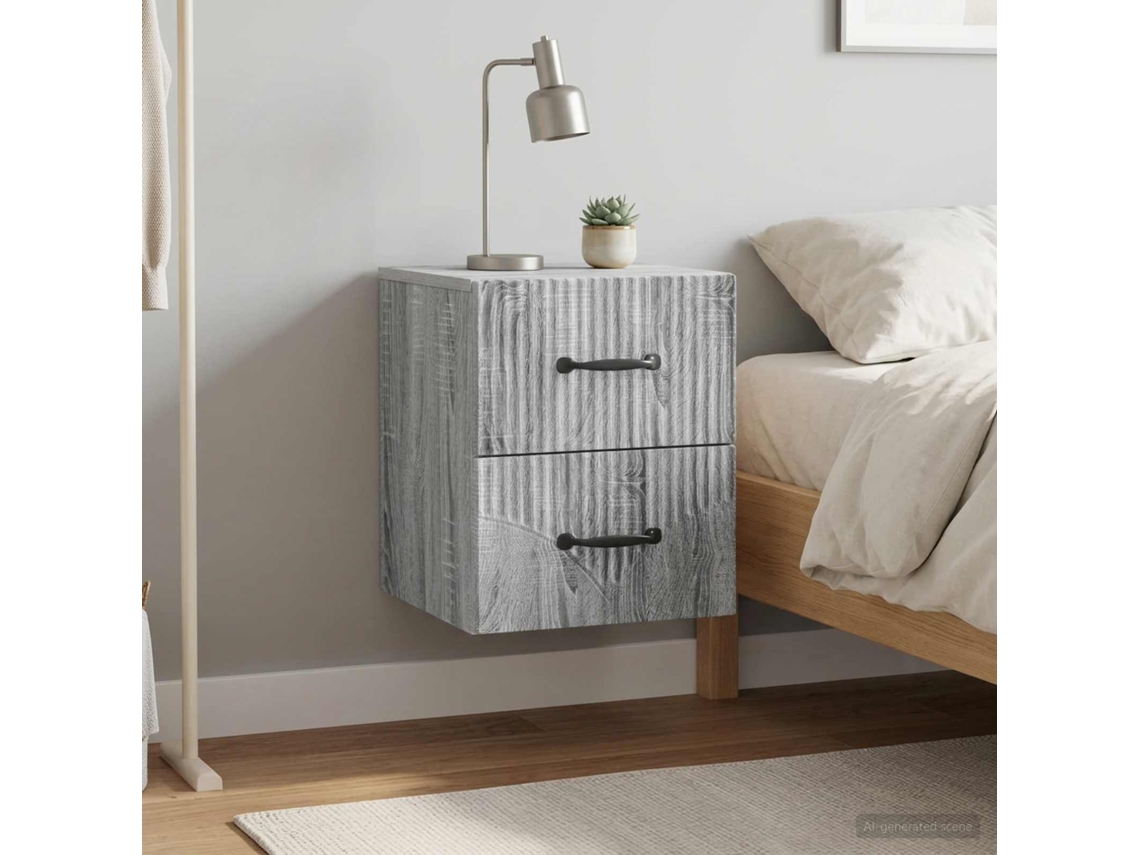 Vidaxl Gabinete De Canto Montado Na Parede 2 Unid. Sonoma Cinzento