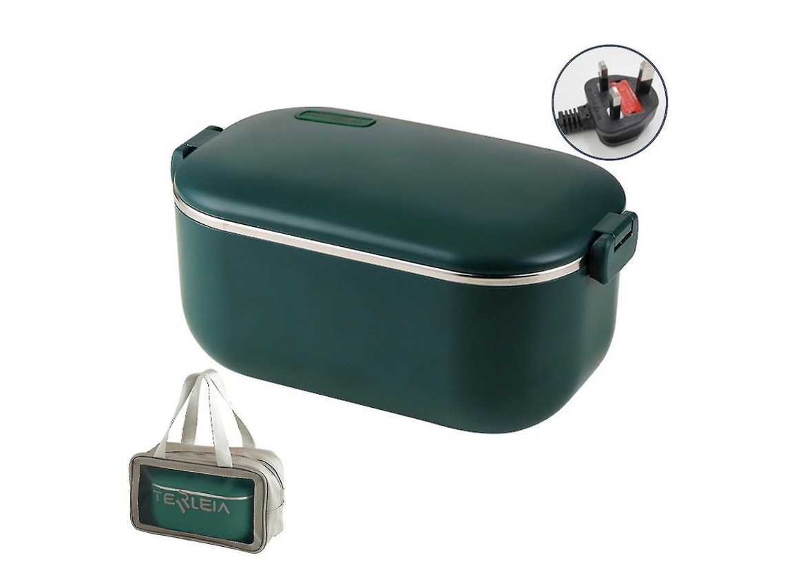 Container Elétrico Para Almoço Aquecedor, Anti-vazamento, 1l, Inox 304, Portátil Com Bolsa Isolada Verde
