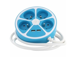 Extensão Com 4 Tomadas Com Interruptor Chacon 4x16 A (azul Tomada Eu 3680 W 4)