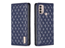 Capa De Celular Flip Magnética Em Couro Com Padrão De Diamante Para Motorola Moto E30/e40