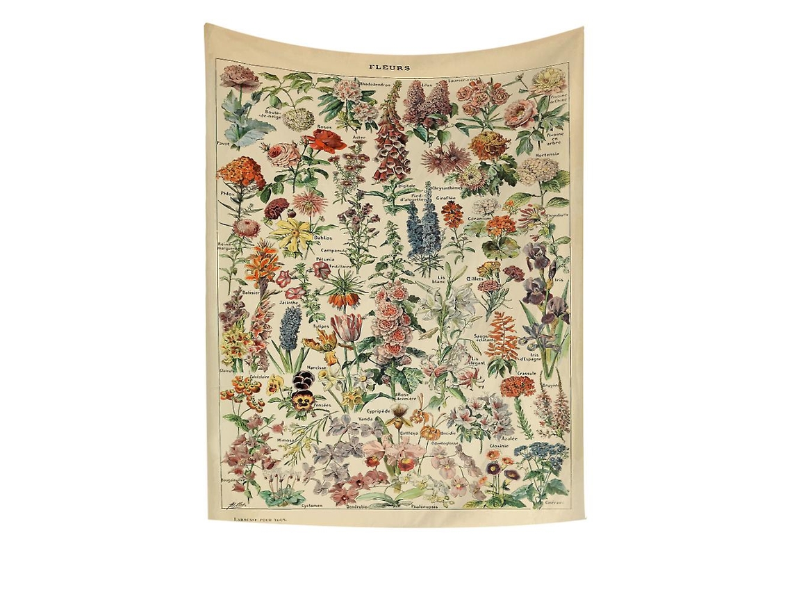 Rebe tapestry de Plantas e Flores Pared Pendente Arte Botânica Decoração Boho 150x130cm