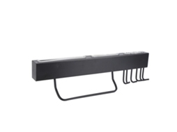Suporte para facas em aço inoxidável 304 preto, 40 cm, com 6 ganchos.