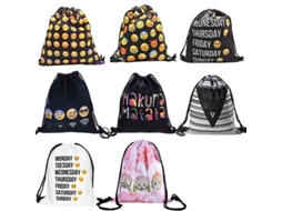 Bolsa de Ginástica Clássica com Estampa Carinha Sorridente Multicolorida 1 BRILVIBERA