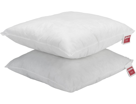 Pacote de 2 Almofadas, Quadrantes de Fibra de Tecido Higiénico (50x50cm) Branco