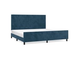 Estrutura de Cama sem Colchão 200x200 Cm Veludo Azul escuro MAISON EXCLUSIVE