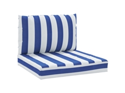 Conjunto 2 Almofadão de paletes VIDAXL Azul Poliéster