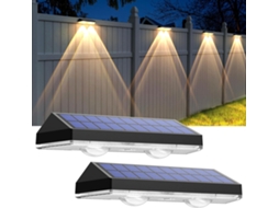 Kit com 2 Unidades, Luminária Solar para Exterior, À Prova D'água, para Jardim, Pátio, com Iluminação Led AQUAFORGE