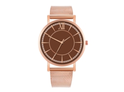Reloj De Moda Para Parejas Con Correa De Malla Dial Redondo Cuarzo Unisex