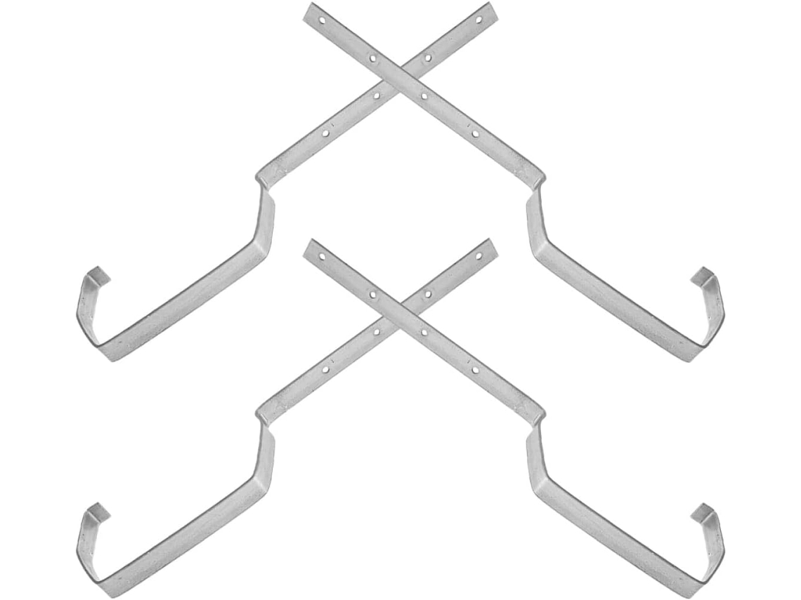 Suportes De Ferro Ciieeo Para Calhas Pluviais, Conjunto De 4 Peças, Cor Prata, Alta Resistência E Conexão Perfeita Para