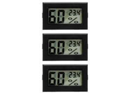 Conjunto De 3 Mini Termômetros E Higrômetros Com Display Digital Para Ambientes Internos