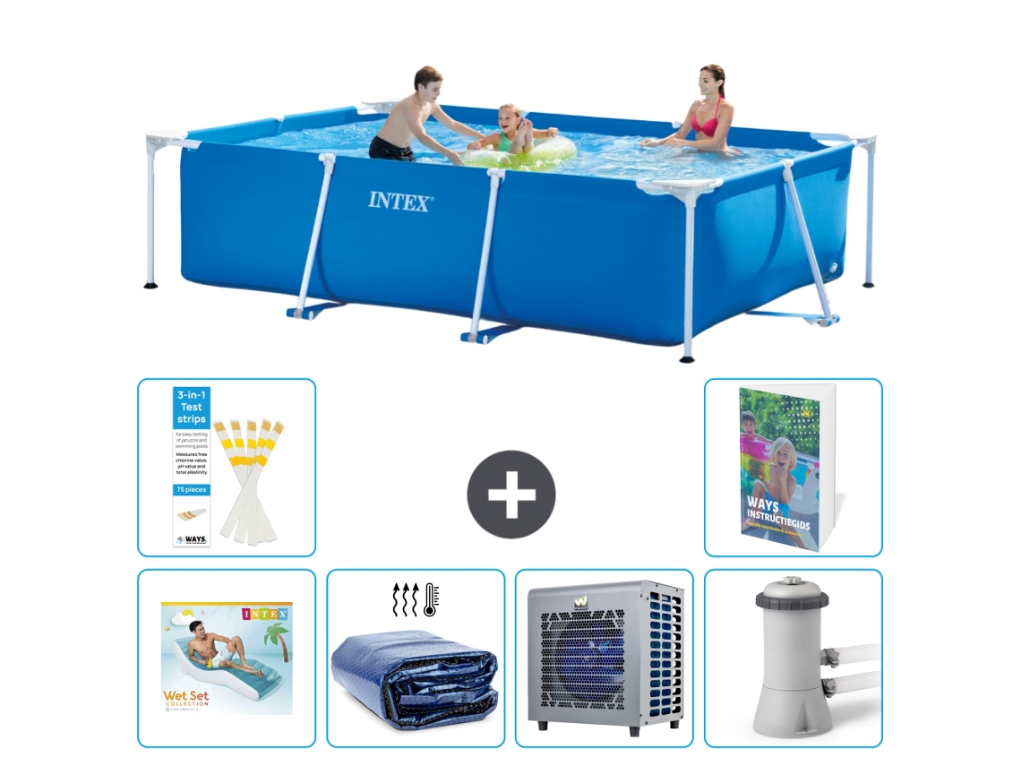 Intex Piscina Com Estrutura Retangular - 300x200x75 Cm - 7-peças S112