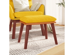 Vidaxl Apoio Pés 45x29,5x35cm Tecido/couro Artificial Amarelo Mostarda