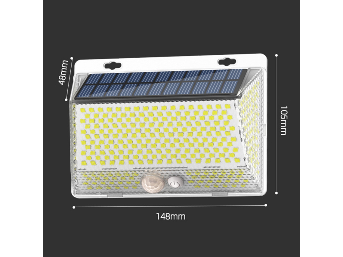 Rebe-luz Solar De Parede Exterior Com 328 Leds, Impermeável, Controle Remoto, Sensor, Para Jardim, Garagem, Varanda E Pátios
