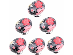 Conjunto De 6 Puxadores Cerâmica Com Estampa Floral, Puxadores Delicados Para Portas De Armários Cozinha, Banheiro