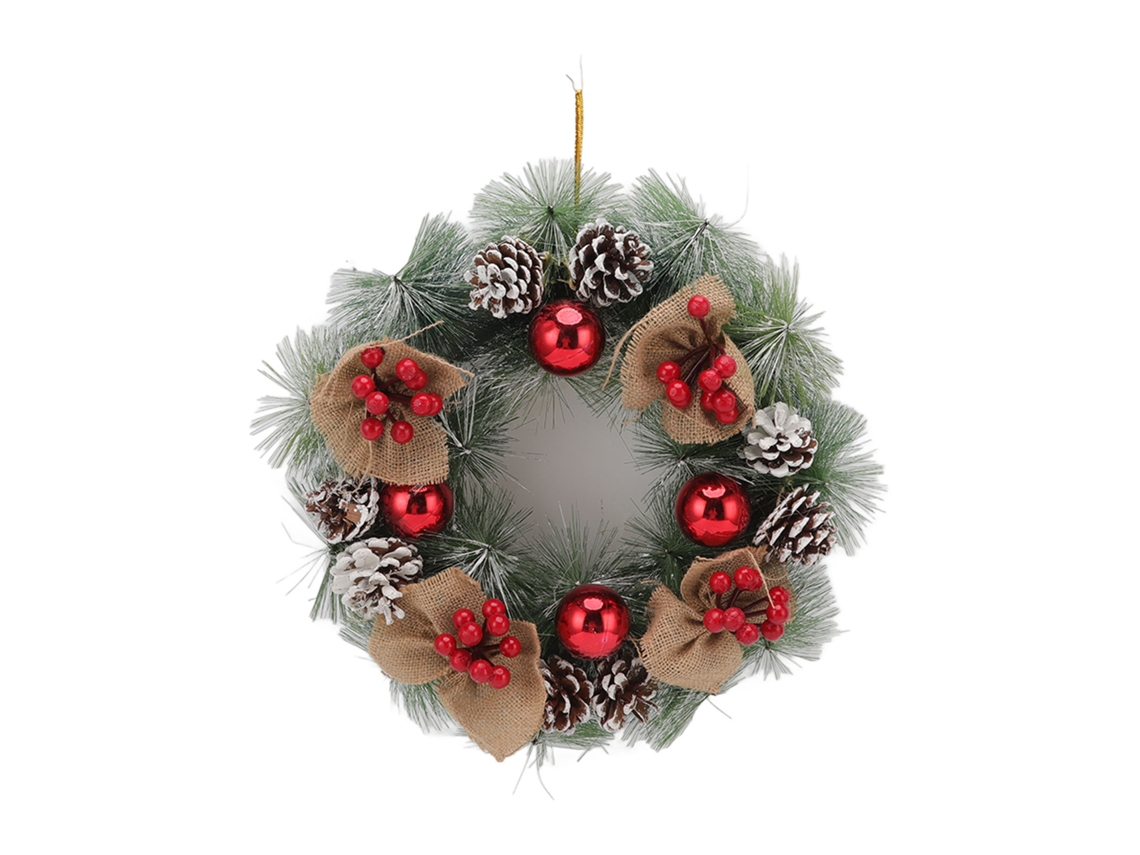 Guirlanda De Natal Com Agulhas De Pinheiro Para Porta E Decoração