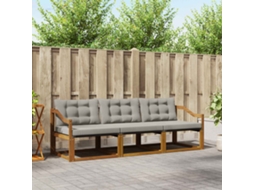 Vidaxl Conjunto De Sofás Para Exterior 3 Unid. Cinza Natural E Claro
