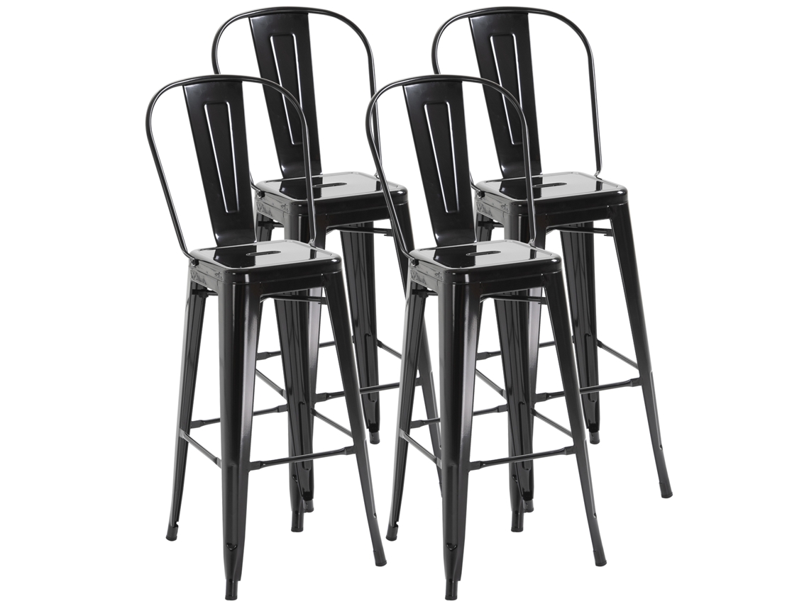 Bancos de Bar Metal Cor Preto 44x49x116cm Homcom
