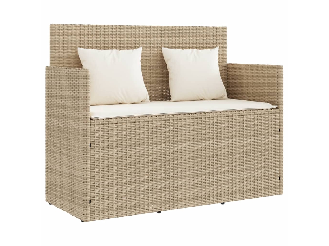 Garden Bench, Garden Benches Vidaxl Bege Rattan / Vime (n/a)