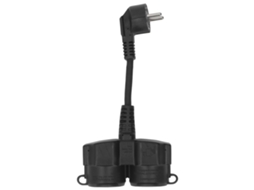 Awts enchufe de Pared Doble 2 Vías Splitter Distribución Ac Cable Corto 5cmx1.5mm² Ip44 Impermeable 16a