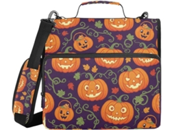 Bolsa de armazenamento portátil à prova d'água com estampa tradicional de gato de Halloween ou sem costura, com 3 alças de 1,5 polegadas.