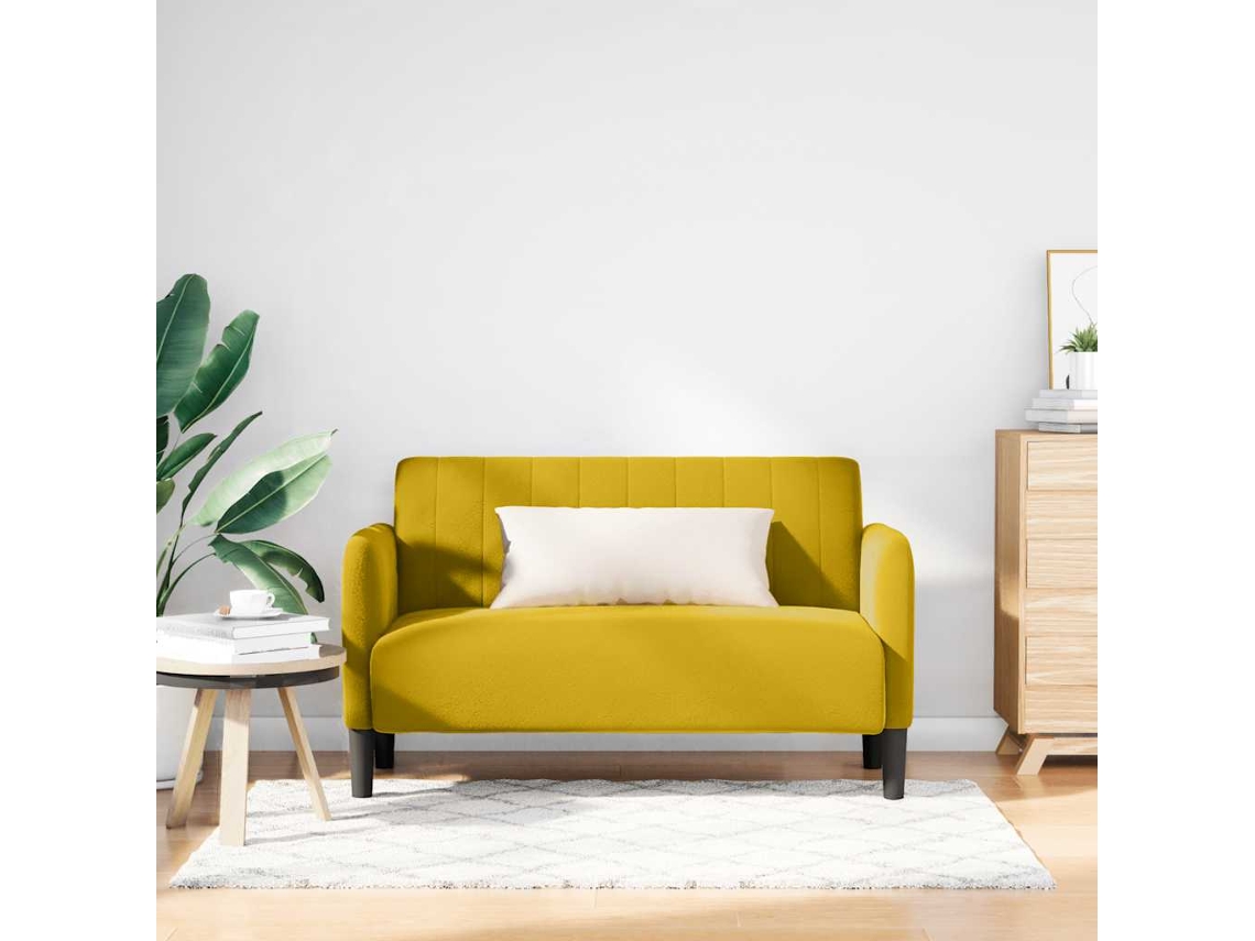 Vidaxl Sofá-luvas 109 Cm Veludo Amarelo